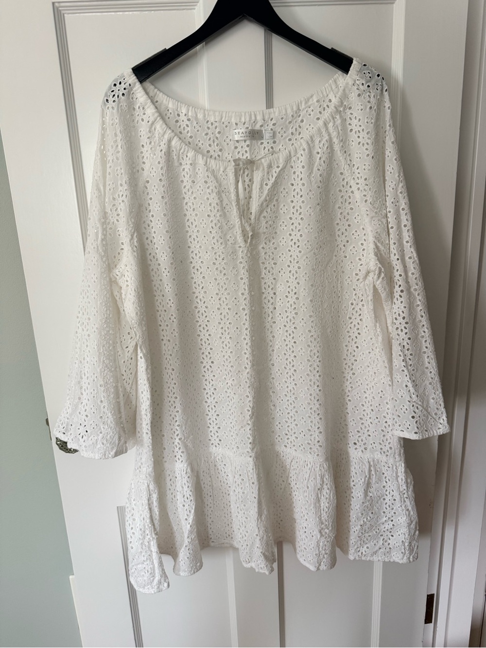 NWOT Seafolly Beach Edit Broderie Anglaise Cover-Up White Sz L